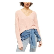 FREE PEOPLE Womens Orange Long Sleeve V Neck Sweater M