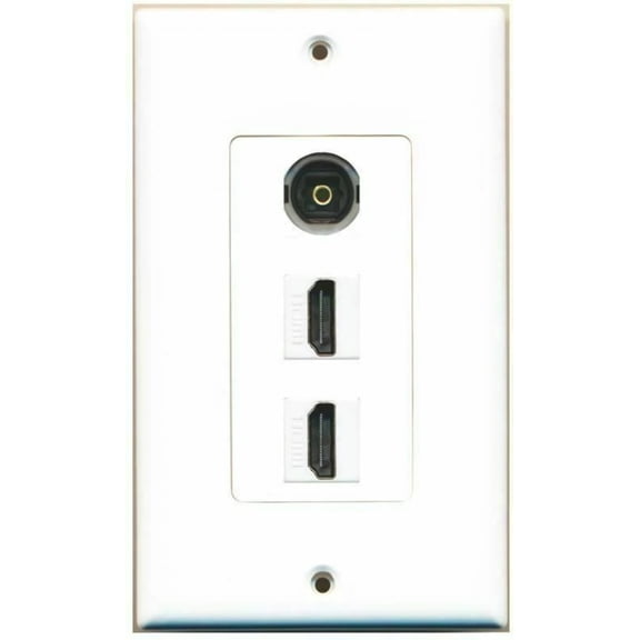Ultra Spec Cables - 2 HDMI 1 Toslink Optical Audio Coupler Jack Port Wall Plate F-F