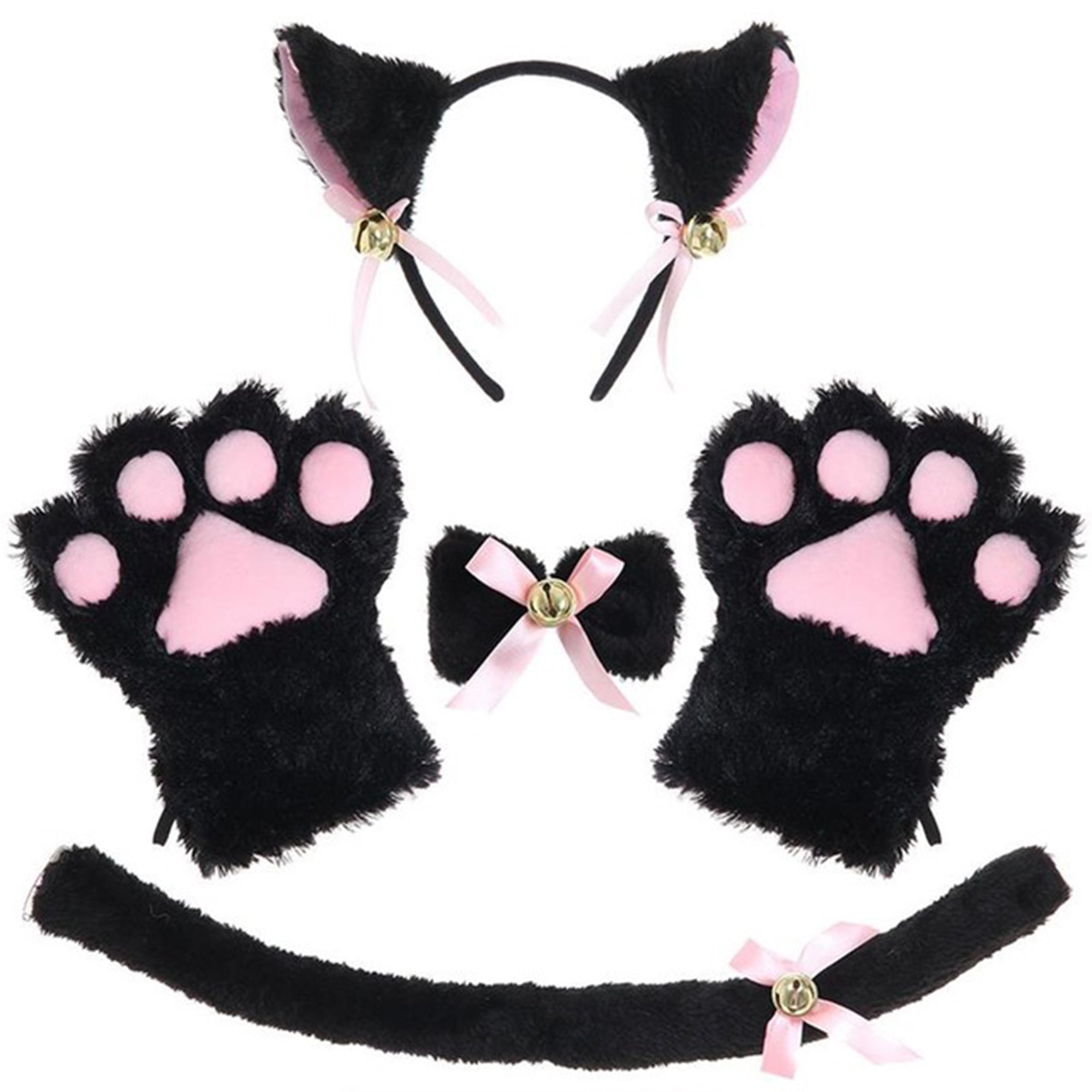 For Young Child 3-6 Yrs Ears Black Kitty Cat Accessories Bowtie Tail