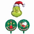 thumbnail image 1 of Mylar Balloon, 3 unidades por lote, estolas Grinchs Christmas Grinchs Anime, 1 of 3