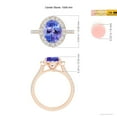 thumbnail image 4 of Angara Natural 2.9 Ct. Tanzanite with Diamond Halo Ring in 14K Rose Gold for Women (Ring Size: 3), 4 of 9