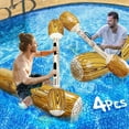 thumbnail image 4 of Parent[Upgraded Log Rafts] 4 Pcs Jumbo Inflatable Battle Log Pool Game - 2 Players Inflatable Floating Toy for Kids Adults, Family Pool Fighting Float Row Toys for Pool Parties, Beach, Summer Outdoor, 4 of 6