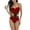 Red, variant on Women Sexy Heart-Shaped Halter And Waist Strap One-Piece Swimsuit