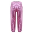 thumbnail image 4 of Vxuxlje Kids Hip Hop Dance Pants Shiny Metallic Jazz Trousers Boys Girls Sparkly Sweatpants Pink 16, 4 of 7