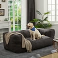 thumbnail image 2 of HOMGUAVA Oversized Bean Bag Chair Sofa for Adults, Giant Beanbag Couch, Comfy Chair Lazy Sofa with Soft Sherpa Teddy Cover, Dark Gray, 2 of 9