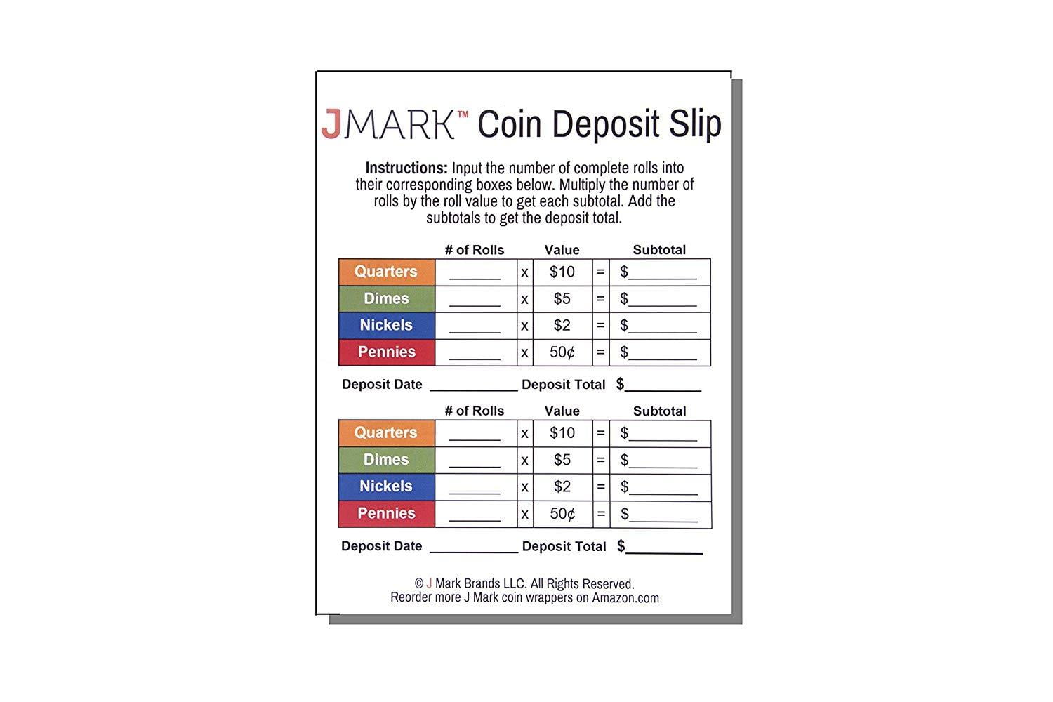 Burst Resistant Preformed Quarter Coin Roll Wrappers 60-Count Heavy Duty