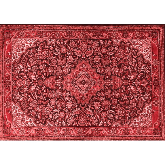 Ahgly Company Indoor Rectangle Medallion Red Traditional Area Rugs, 2' x 3'