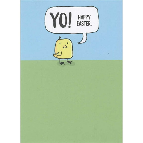 RSVP Greetings Yo, Happy Easter: Small Yellow Chick Funny Easter Card