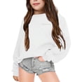 thumbnail image 2 of SGMVNU Sweatshirt for Girls Long Sleeve 11-12 Years Oversized Sweatshirt Letter Graphic Kids Crew Neck Casual Pullover Relaxed Fit Fashion Tops White, 2 of 7