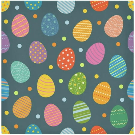 

Hyjoy 20 In Happy Easter Day Eggs Cloth Napkins Set of 4 Reusable Washable Polyester Dinner Table Napkins for Family Kitchen Dining Party Decor