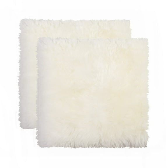 Natural New Zealand Sheepskin Chair Pad | 2-Pack | Natural | 17"x17"