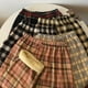 thumbnail image 2 of Pantalones a cuadros para mujer, otoño e invierno, con forro polar, cintura alta gruesa, drapeados, pantalones rectos sueltos, pantalones casuales de pierna ancha de lana de cordero, 2 of 4