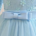 thumbnail image 5 of Miluxas Girls Lace Dress for Kids Wedding Bridesmaid Pageant Party Maxi Gown Princess Puffy Tulle Ball Dresses Blue 3-4Years, 5 of 5