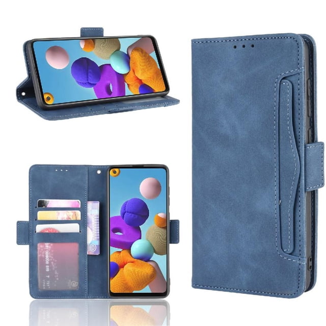 Funda Cartera Magnética para Samsung Galaxy A21S- Tarjetero Desmontable, Cuero PU, Soporte