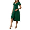 thumbnail image 4 of INSPIRE CHIC Women's Maternity Wrap Dress V Neck Ruffle Hem Semi Formal Shower Photoshoot Party Cocktail Pregnant Dresses Deep Green XXL, 4 of 6