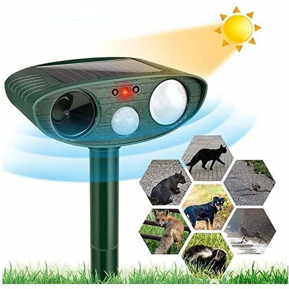 Ultrasonic Cat Repellent, Solar-Powered Outdoor Waterproof Animal Repeller with Motion Sensor for Cats and Dogs