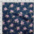 thumbnail image 3 of oneOone Polyester Lycra Fabric Watercolor Leaves & Peony Floral Print Fabric BTY 56 Inch Wide, 3 of 4