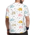 thumbnail image 2 of Wukai Little Elephant Print Men's Short-Sleeved Mesh T-Shirt,Quick-Dry Short Sleeve Workout T-Shirt-4X-Large, 2 of 8
