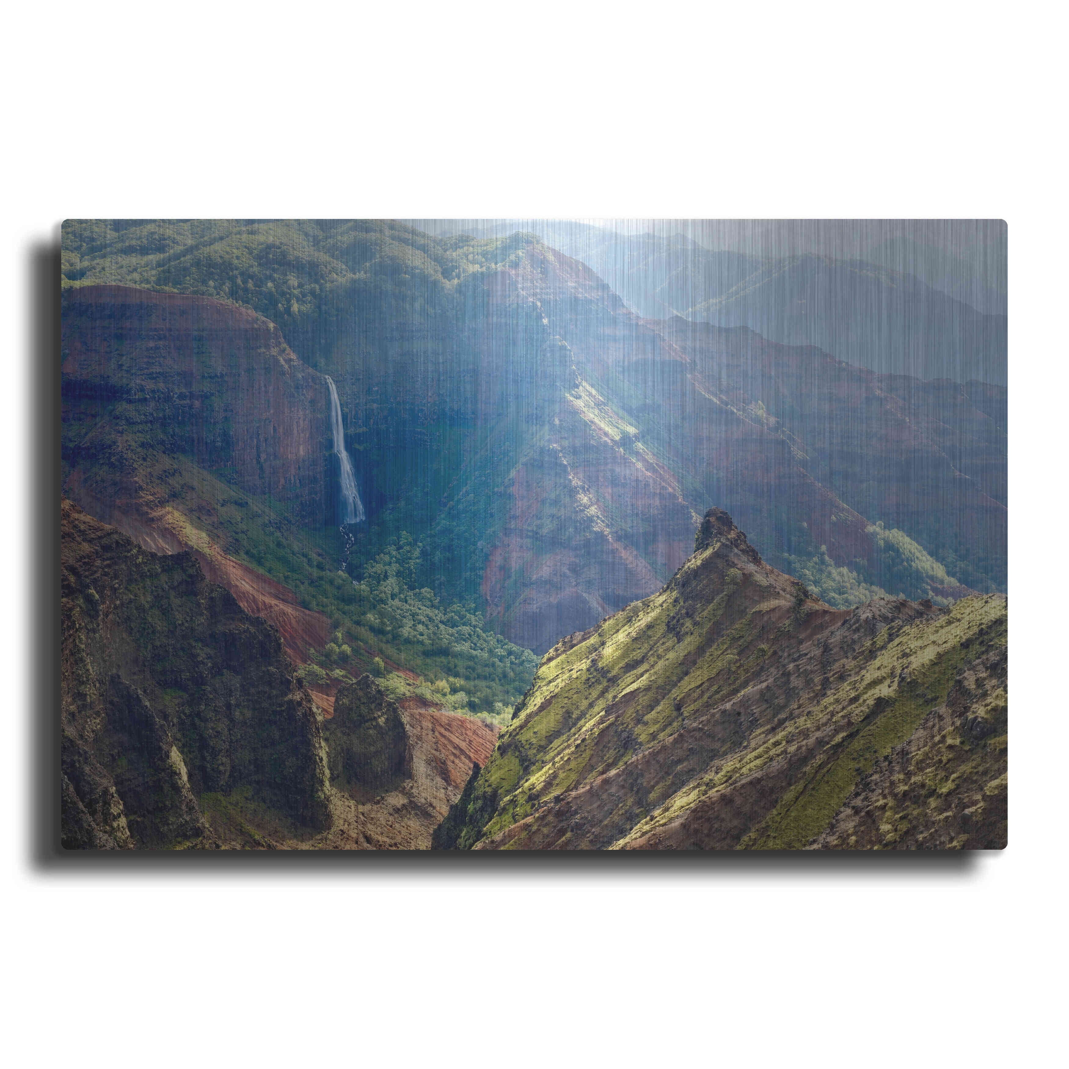 Luxe Metal Art 'Kauai Waimea Canyon Waipoo Falls' by Mike Jones, Metal