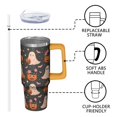 thumbnail image 3 of Halloween Tumbler 30 oz with Handle and Straw Pumpkin Skeleton Ghost Tumbler Halloween Birthday Gifts Insulated Mug, 3 of 5