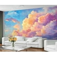 thumbnail image 3 of Blue Sky White Cloud Mural 3D - Natural Scenery Wall Paintings, Modern 3D Wall Mural For Living Room Bedroom, Clouds Murals For Children's Room 110"W x 79"H (Not Peel and Stick), 3 of 6
