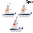 thumbnail image 2 of 3PCS Desktop Ornament Creative Sailing Boat Shape Table Ornament Home Decoration, 2 of 9