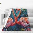 thumbnail image 1 of Fotbe Romantic Flamingo Pair Manta de Franela Acolchonada con Estampado, Súper Suave y Esponjosa, Extra Grande para Sofá, Cama, Uso Todo el Año-50"x40", 1 of 7