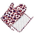thumbnail image 1 of DouZhe Oven Mitts and Pot Holders Sets, Purple Leopard Print Spots Prints Non-Slip Heat Resistant Kitchen Oven Silicone Glove, 1 of 7