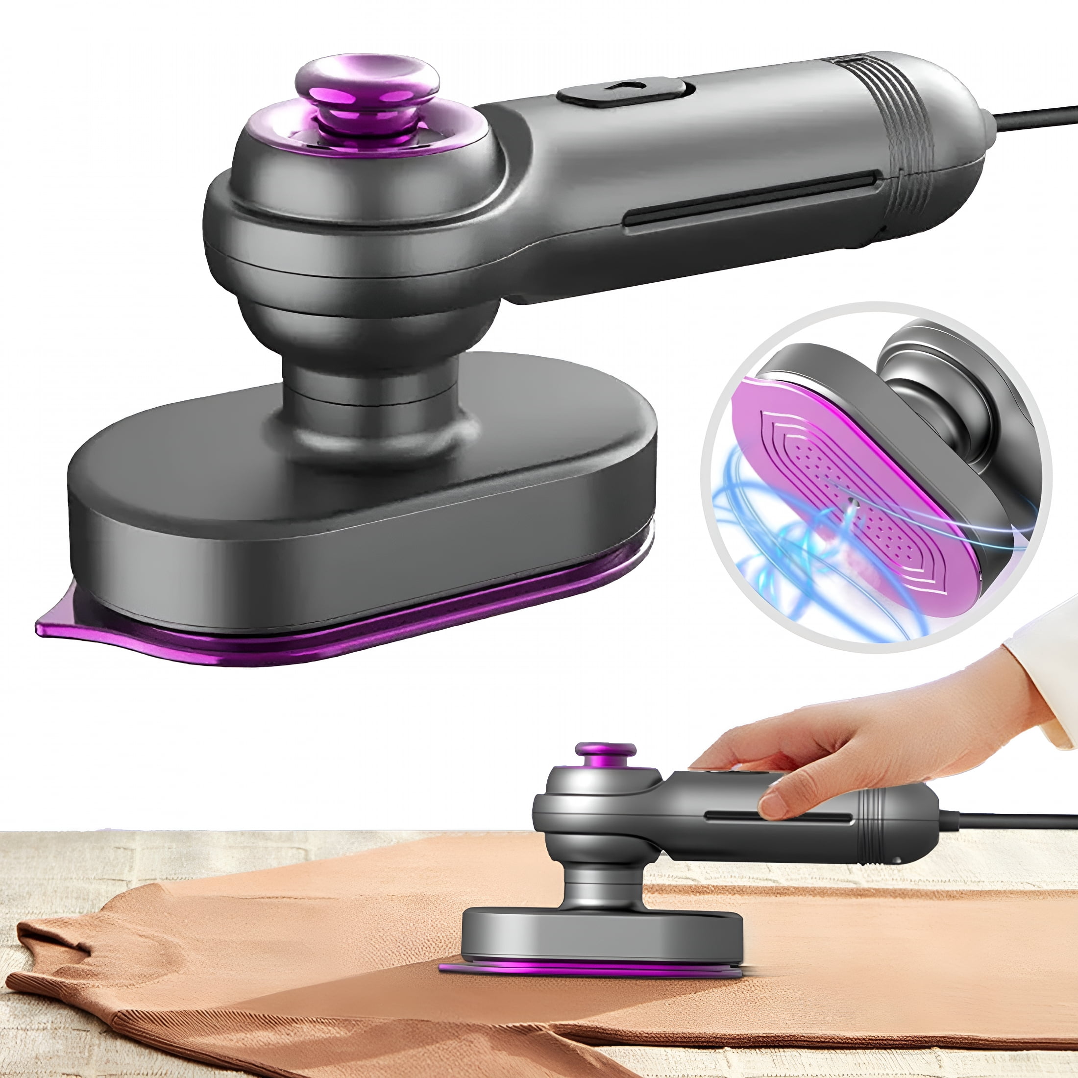 EXLEAF Portable Handheld Steamer Fast Heat Up Wrinkle Remover for Clothes Travel Home Use Garment Care Steam Iron Compact No Ironing Board Required,1 Mini Steam Iron