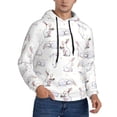 thumbnail image 2 of Naloa Rabbit Eating Men's Casual Hooded Collar Drawstring Hoodies Pullover Sweatshirts Casual Long Sleeve Shirts-Large, 2 of 7