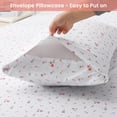 thumbnail image 6 of Pink Floral Twin Size Sheet Set, 3 Pieces Single Bed Sheets for Girls, Cozy Microfiber Fitted Sheet with 15" Deep Pockets & Non-Slip Straps, 6 of 9