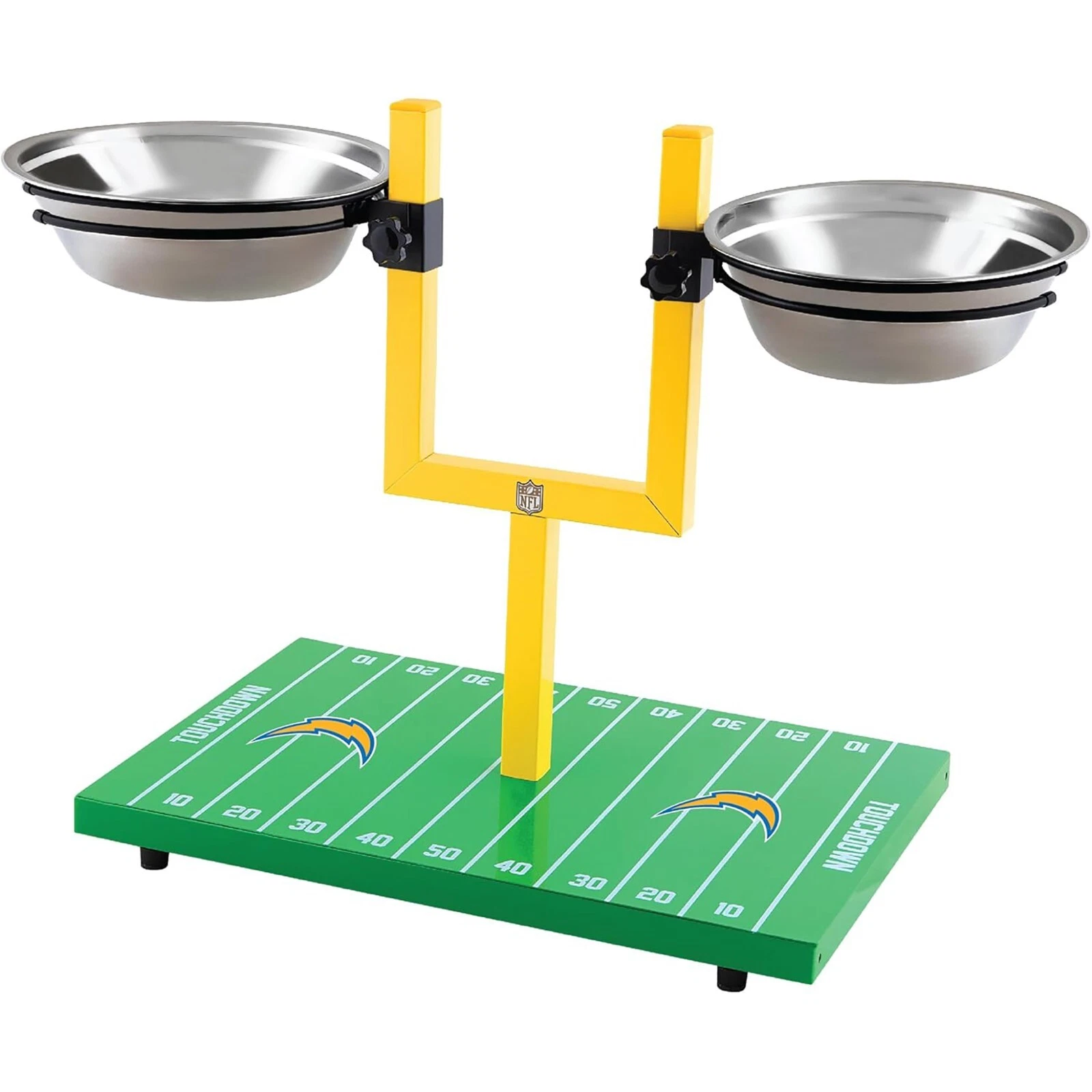Pets First NFL Goalpost Elevated Dog Feeder Stainless Steel & Adjustable