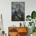 thumbnail image 3 of Empire Art Direct Zebras Hand Painted 3D Metal Wall Art, 48" x 32" x 2.5", Ready to Hang, 3 of 6