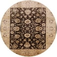 thumbnail image 1 of Ahgly Company Indoor Round Mid-Century Modern Sangria Brown Oriental Area Rugs, 3' Round, 1 of 6