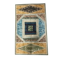 Mogul Vintage Tribal Tapestry Bohemian Gypsy Wall Decor Boho Unique Zari Hand Embroidery Indian Wall Hanging 60X40