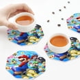 thumbnail image 7 of Lsque Mario Pattern 4" Drink Coasters Set of 4, PVC Leather Absorbent Coasters, Table Coaster Set Decorative Coffee Cup Coasters Housewarming Gift, 7 of 7