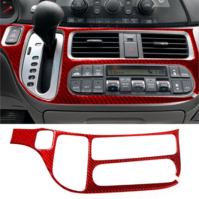 Real Bright Soft Car Interior Carbon Fiber Sticker DecorationRed Carbon Fiber Automatic Climate Control Cover For Honda Odyssey 2005-10Auto Car Protection Interior Accessories