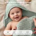 thumbnail image 2 of YOOFOSS Hooded Baby Towels for Newborn, 3 Pack 100% Muslin Organic Cotton Baby Bath Towel with Hood for Babies, Infant, Toddler and Kids, 32"x32", Newborn Essential, 2 of 13