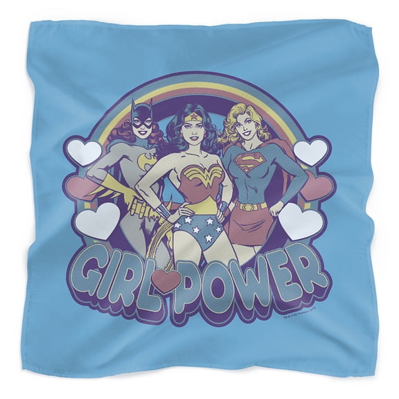 Justice League Retro Girl Power Bandana (21 in x 21 in)