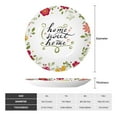 thumbnail image 2 of Zufioo Home Sweet Home Floral Print Bone China Decorative Plate, Ceramic Dinner Plate with Stand Ceramic Decoration Homewares-6in, 2 of 6