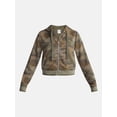 thumbnail image 6 of No Boundaries French Terry Zip-Up Hoodie Jacket, Women's Sizes XXS-XXL, 6 of 6