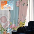 thumbnail image 5 of Easter Blackout Curtains for Bedroom/Living Room, Pinch Pleated Black Out Curtains, Spring Colorful Bunny Eggs Flower Wood Grain Room Darkening Window Drapes with Hooks 2 Panels, 59"x70", 5 of 8