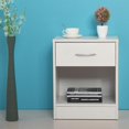 thumbnail image 1 of GoDecor Table de Chevet Chambre Meuble de Rangement Ouvert Table de Chevet avec Tiroir Table de Bout Blanche, 1 of 5