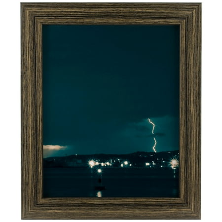 Craig Frames Bauhaus 125, Modern Black Tan Oak Picture Frame, 11x17 Inch