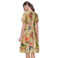 thumbnail image 2 of Bixox Robe d'Été à Manches Courtes pour Femmes Robe Ample Longueur Genou avec Poches-Oiseau Vintage, 2 of 7