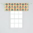 thumbnail image 2 of Ambesonne Cinco de Mayo Window Valance, Funny Face, 54" X 18", Pastel Yellow Multicolor, 2 of 3