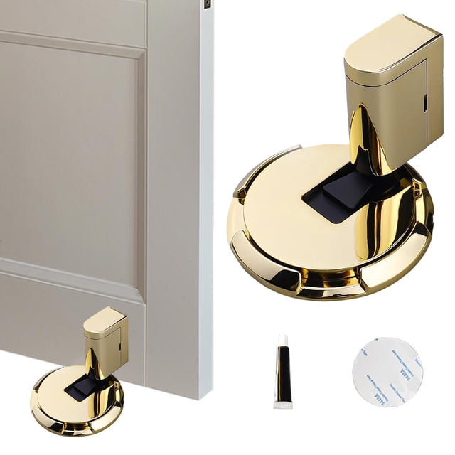 Magnetic Door Stopper Tope Puerta Magn Tico Piso Mec Nico Sin Perfora (Gold)