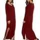thumbnail image 1 of Vestido largo maxi Colco Rojo S Mujer con dobladillo de manga larga cuello en V suelto, 1 of 8