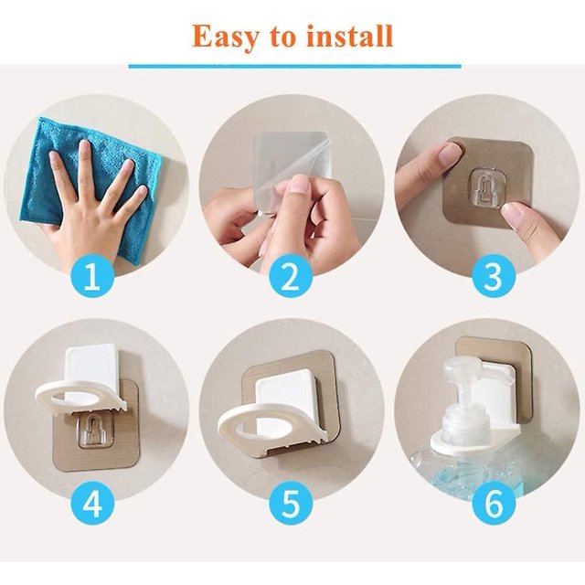 Soporte para dispensador de botellas con bomba, estante colgante para desinfectante de manos, pegatina de pared, 4 piezas Banban