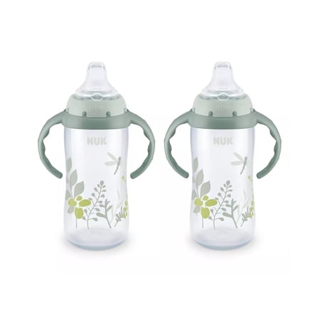 NUK for Nature Learner Cup, 10 oz, 9+ Months – BPA Free, Spill Proof Sippy Cup, 2 Pack